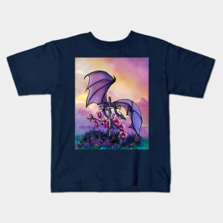 Sunset Orchid Dragon Kids T-Shirt